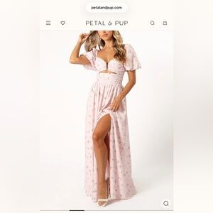 Petal & Pup Runaway the Label - Pink Floral Puff Sleeve Chloe Maxi Dress